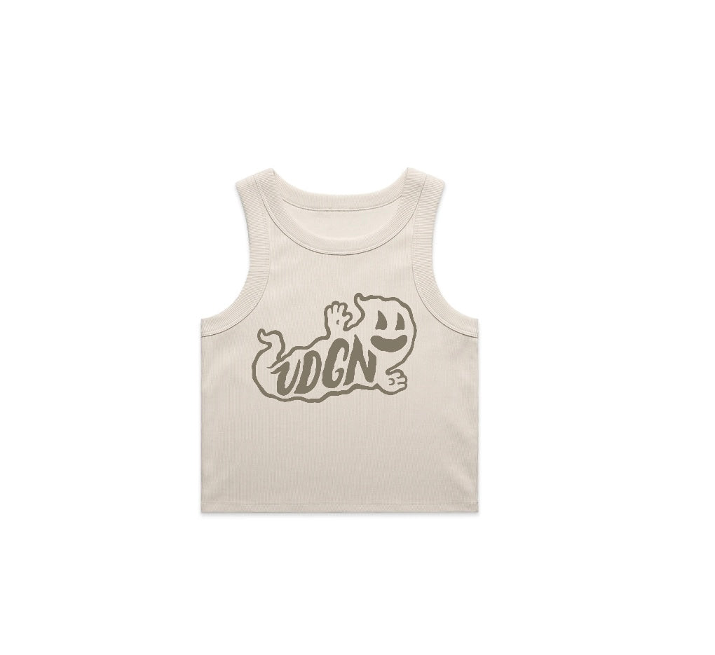 Women's Organic Ghost Logo Tank - Cream