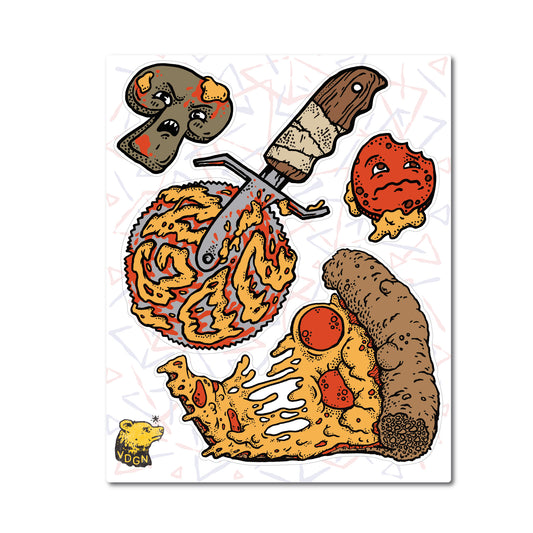 Cruel Master Pizza Set Sticker Sheet